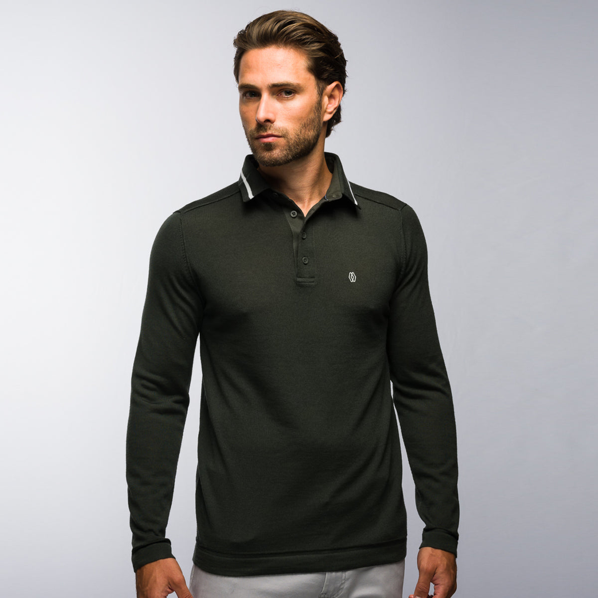 The Polo Longsleeve Merino Stripes